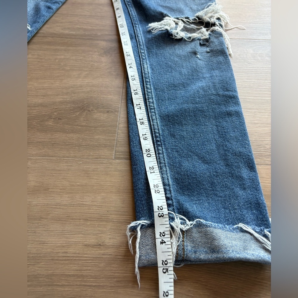Re/Done Distressed Straight Leg Jean in Medium Wash- size 28 - Picture 9 of 9